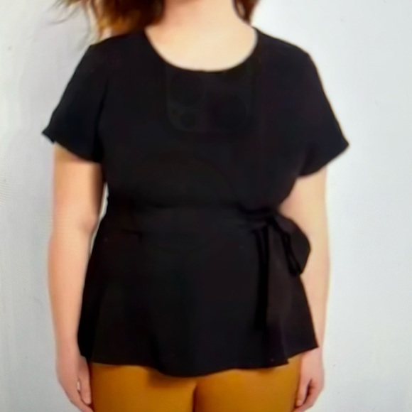 Lane Bryant Lena Top Short Sleeve Black Size 18 New With Tags - Picture 2 of 16